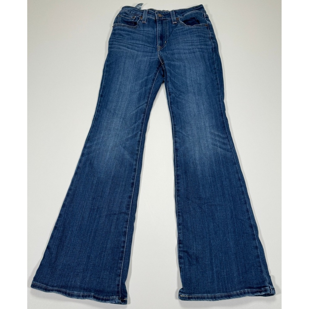 Levi's 726 Jeans Womens 26x32 Fit 24x30 Med Blue High Rise Flare Stretch Denim